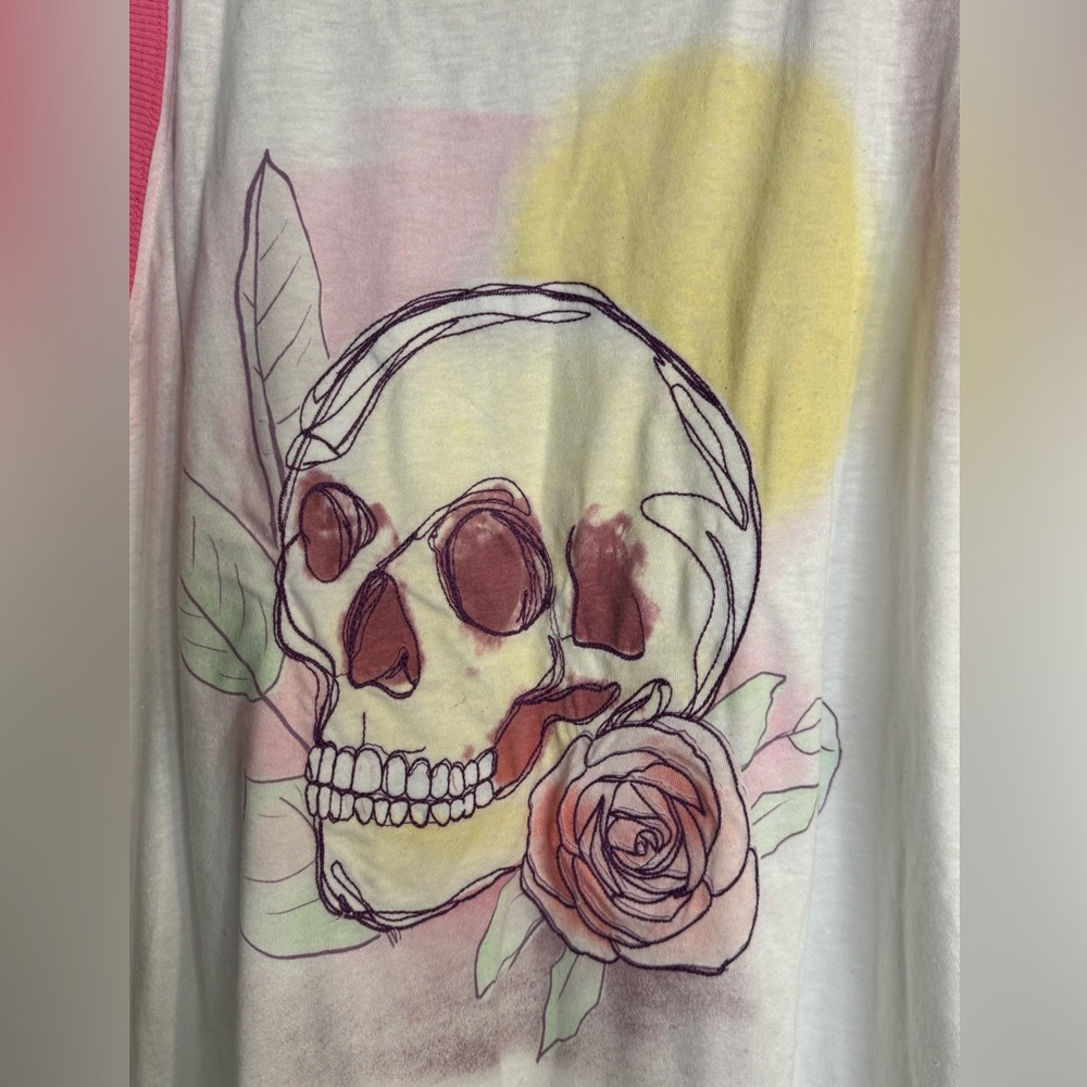 Torrid White Floral Skull Vintage Tank - Picture 2 of 4